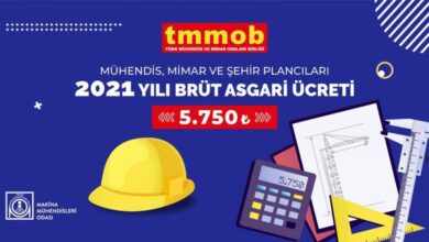 MMOB 2021 yılı için brüt mühendis asgari ücretini 5750 TL olarak belirledi.